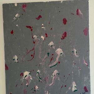 Abstract Gray and Red Canvas Art